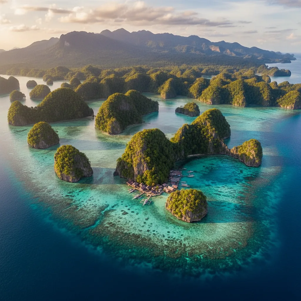 Aerial panorama Raja Ampat West Papua destinations guide