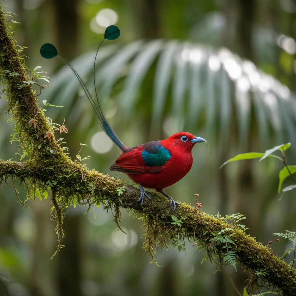 King Bird of Paradise male iridescent plumage Papua lowland forest